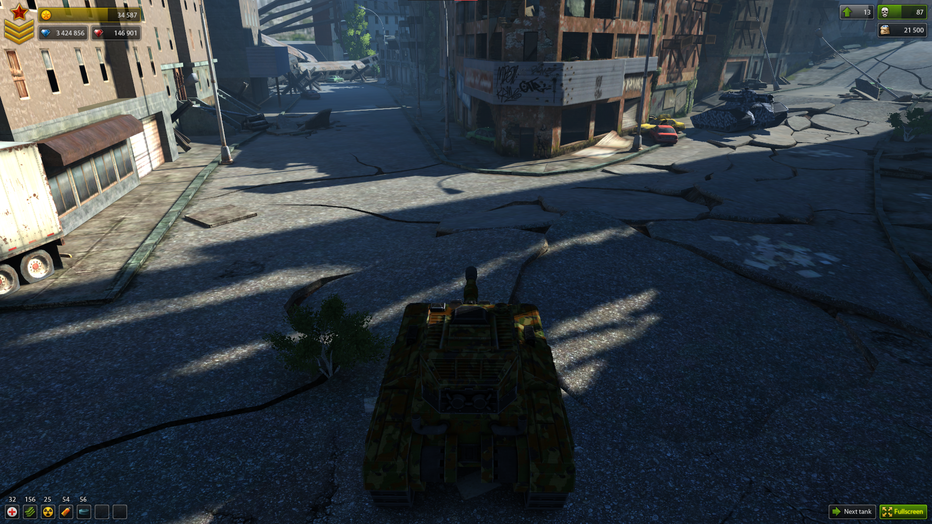 Screenshot of a working build of Tanki 2.0