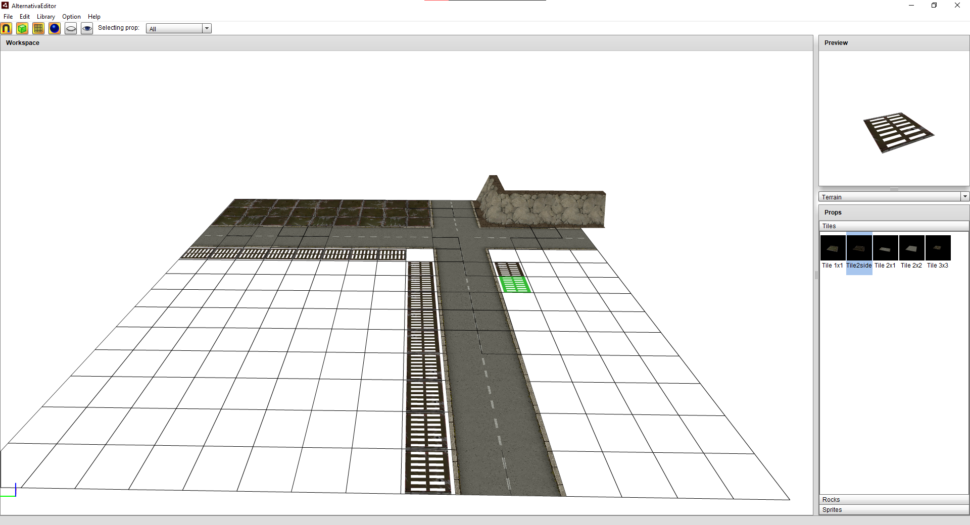 Example of the AlternativaEditor being used