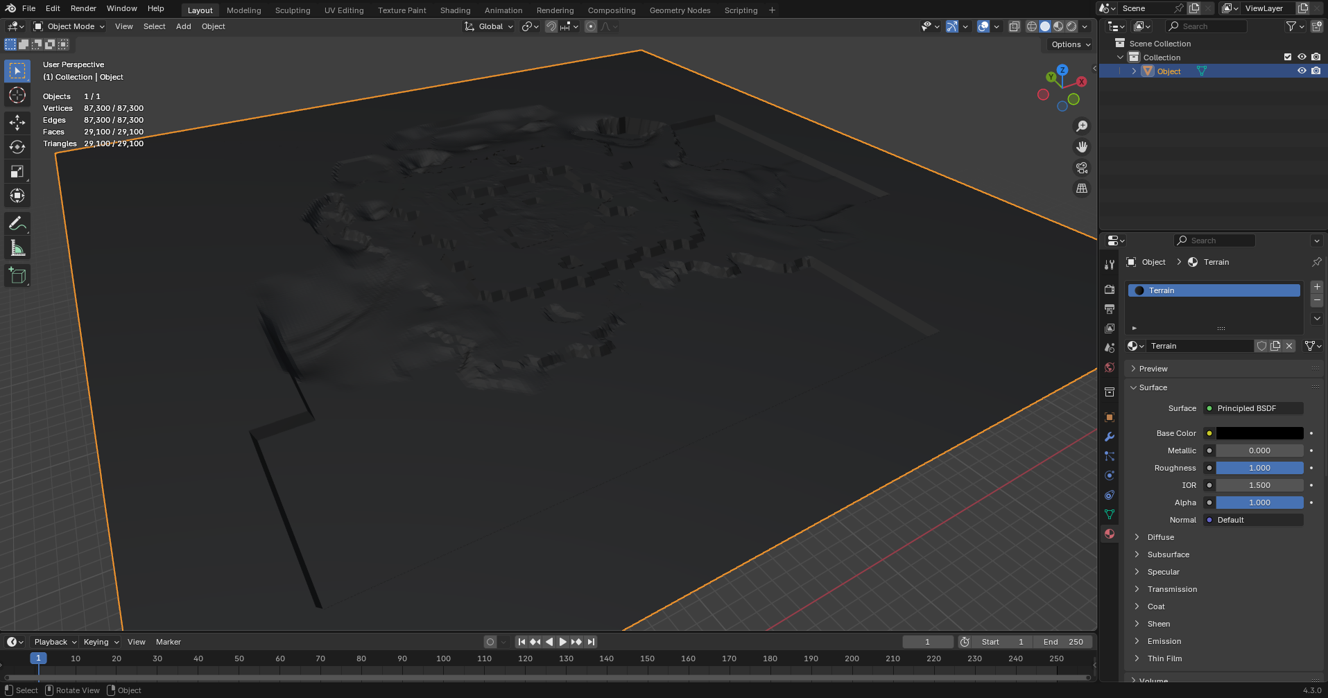Terrain mesh example