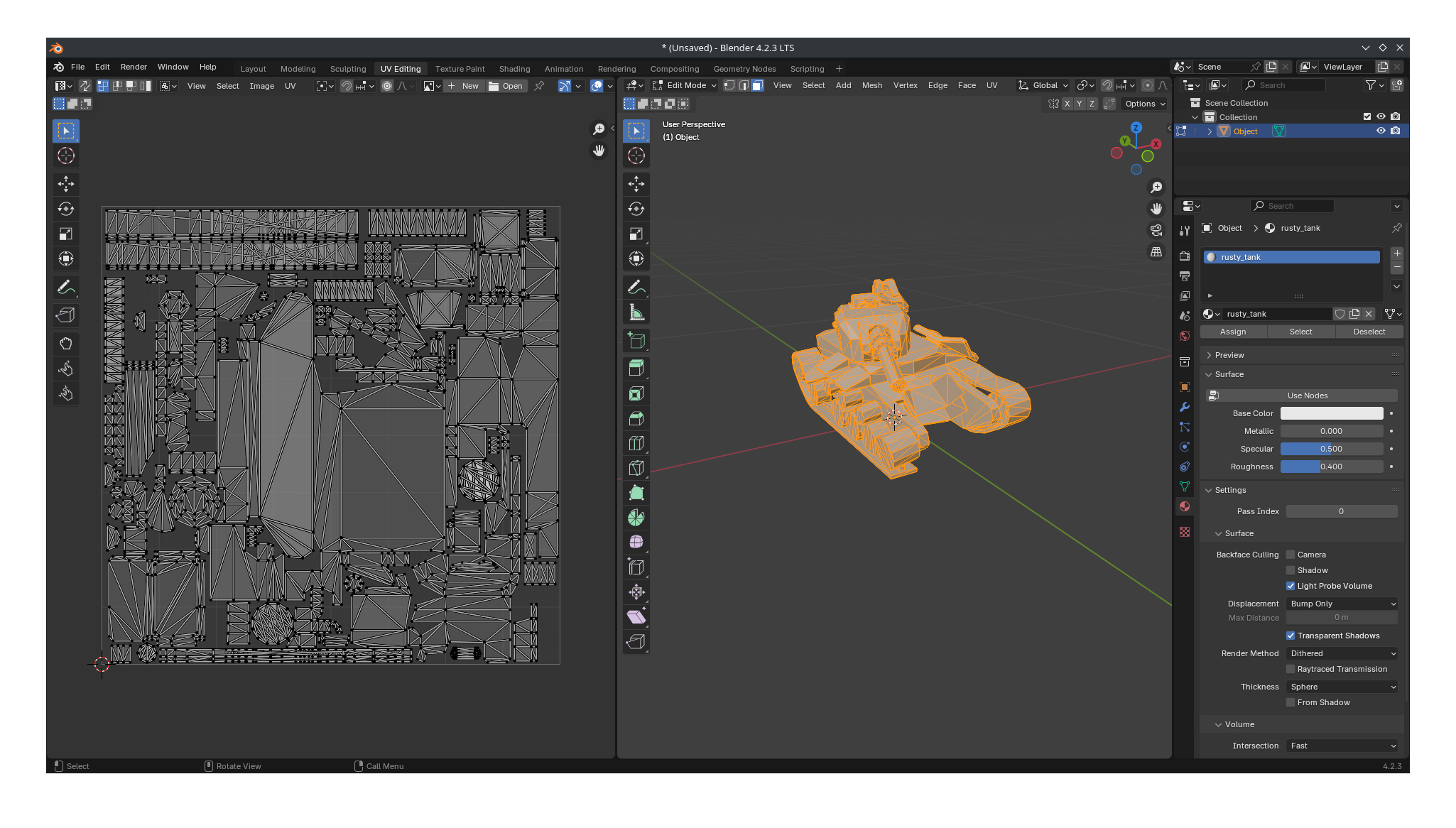 UV and material surface showcase