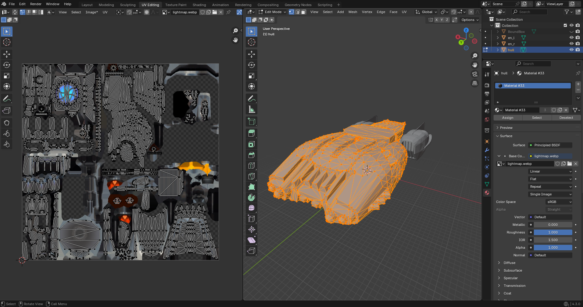 UV and material surface showcase