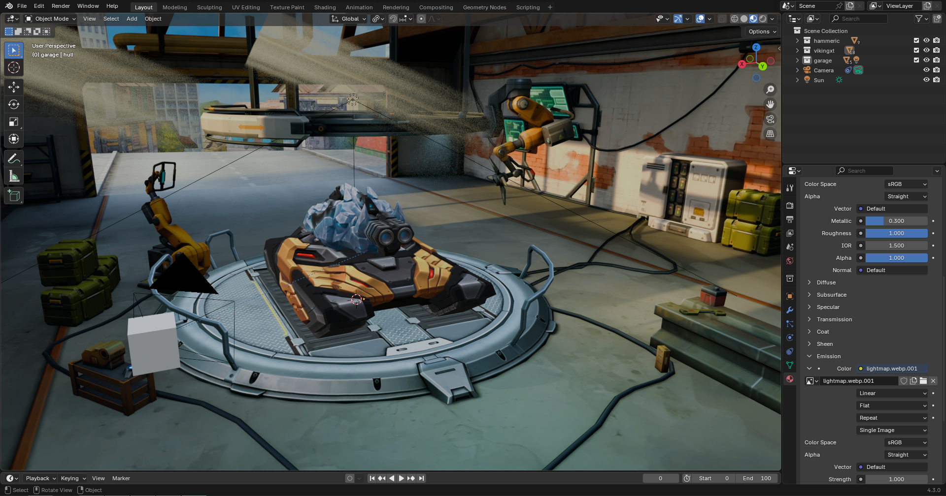 A3D models used in a blender scene ready for render